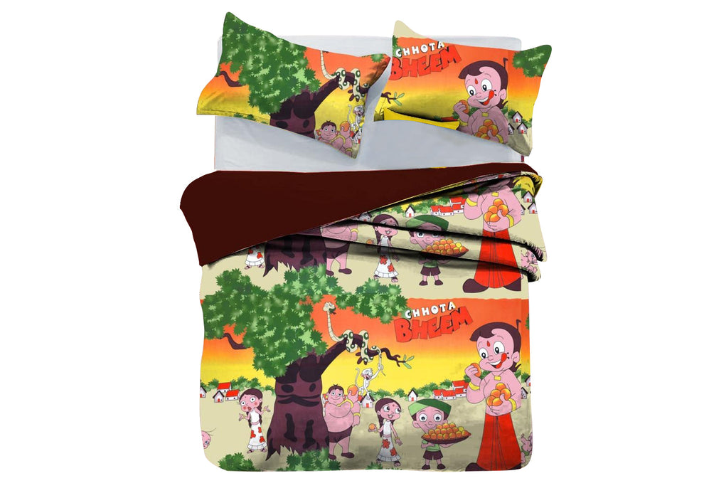 PRATICA JOY - Single Size Chotta Bheem Printed Bedsheet