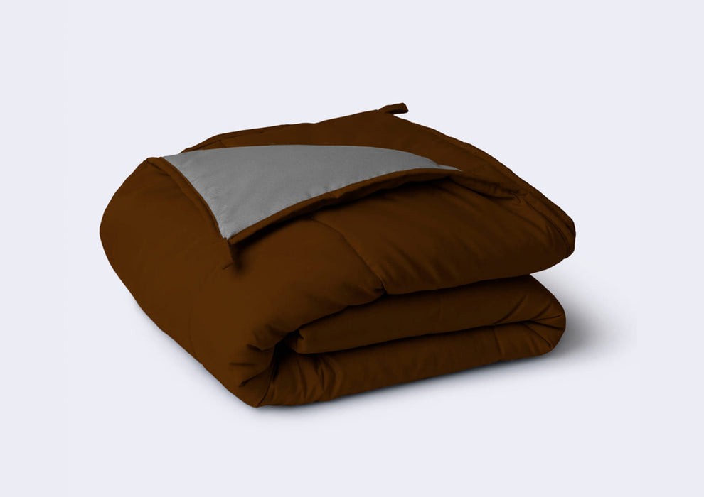Sleepyhead 220 GSM Microfiber Reversible Comforter, Coffee Brown & Ash Grey