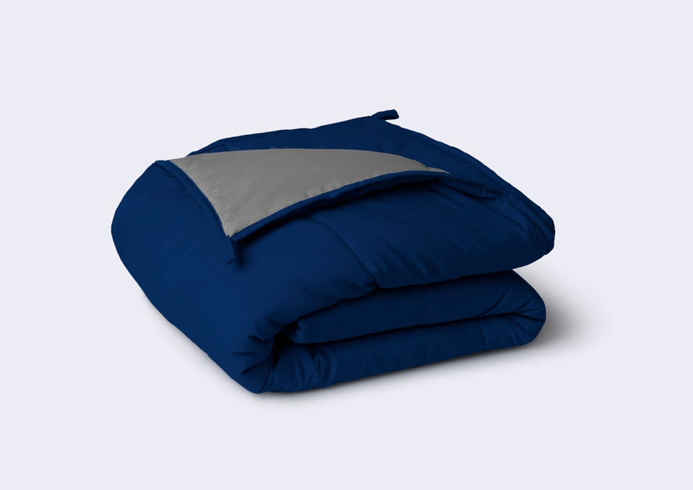 Sleepyhead 220 GSM Reversible Microfiber Comforter, Royal Blue & Ash Grey