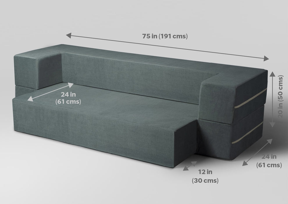 Sleepyhead SofaBed - Foldable Sofa Cum Bed with, Pastel Green