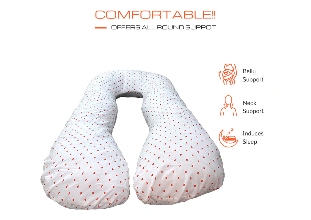 Quilt Comfort - U Shape Pregnancy Pillow - Blooming Hearts
