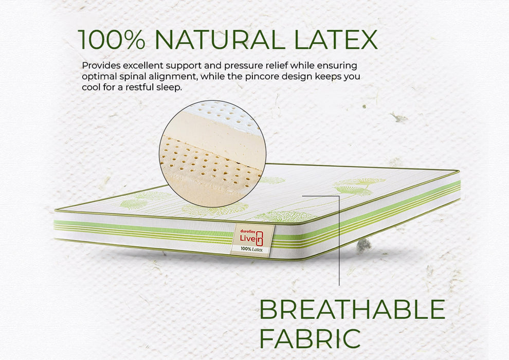Duroflex LiveIn 100% Latex King Size Mattress - Main Image