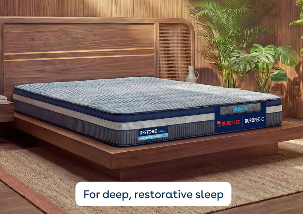 Duroflex Duropedic Airboost 3.8 BI Pro  Double Size Mattress |3X Breathable |Medium Firm Orthopedic Mattress with Neo Latex & 3-Zone Pocket Spring |NHA Approved