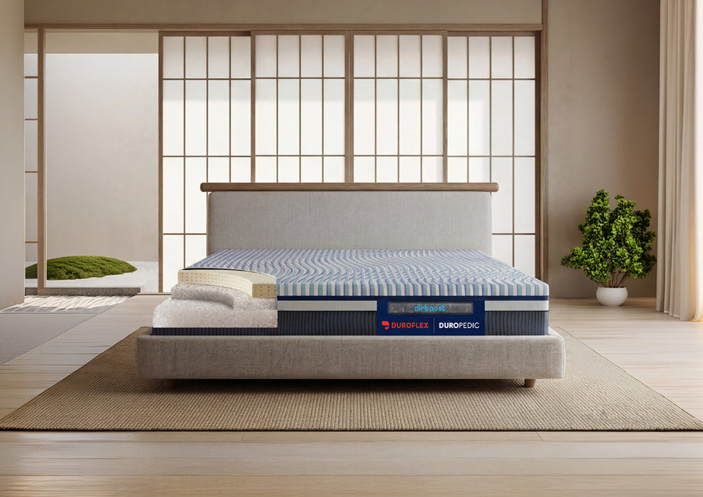 Duroflex Duropedic Airboost 6.8 AI Pro Double Size Mattress |3X Breathable |Arctic Ice Cooling Fabric |Dual Firmness Orthopedic Mattress with Neo Latex| NHA Approved
