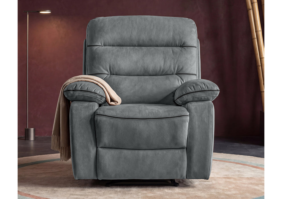 Duroflex Avalon Grande - Recliner Chair| 3 Recline Modes with 3-Zone Back Support| Premium Suede Fabric| Plush Seating with Foam & Spring Support| 3 Year Warranty - Grey