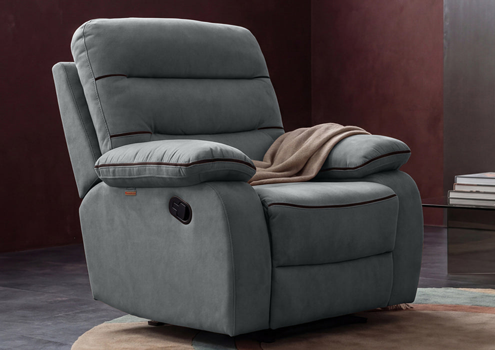 Duroflex Avalon Grande - Recliner Chair| 3 Recline Modes with 3-Zone Back Support| Premium Suede Fabric| Plush Seating with Foam & Spring Support| 3 Year Warranty - Grey