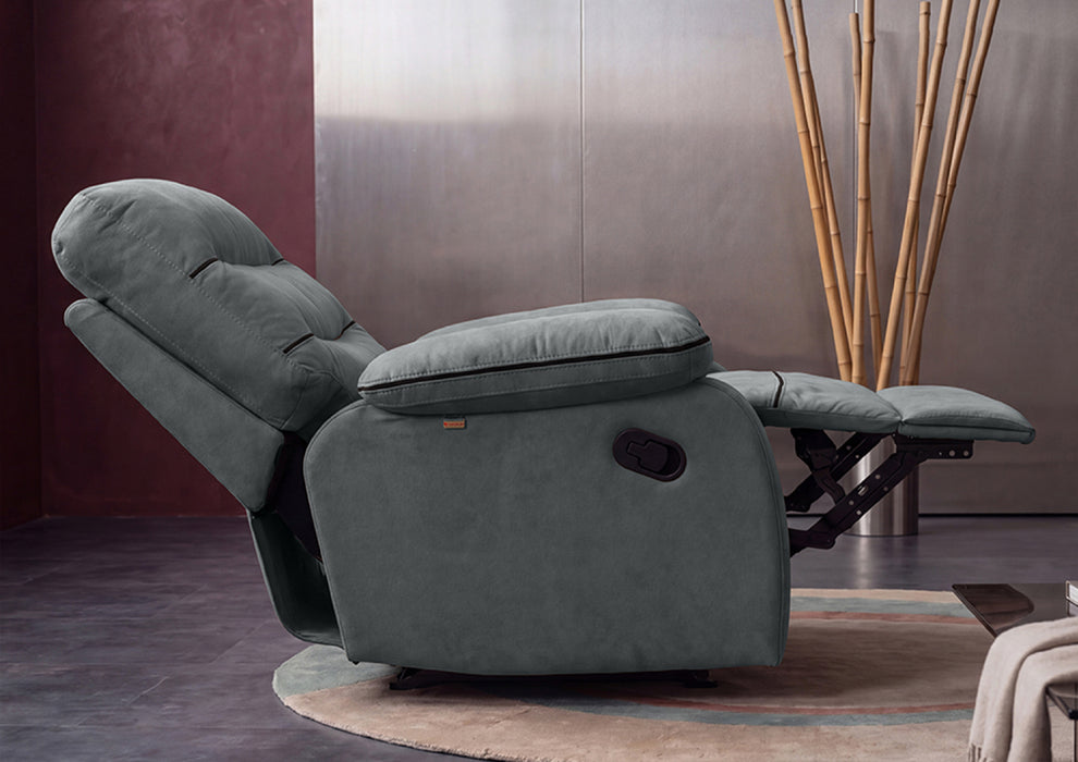 Duroflex Avalon Grande - Recliner Chair| 3 Recline Modes with 3-Zone Back Support| Premium Suede Fabric| Plush Seating with Foam & Spring Support| 3 Year Warranty - Grey