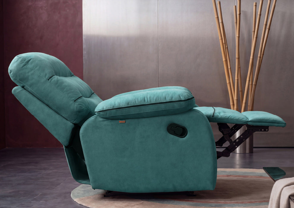 Duroflex Avalon Grande - Recliner Chair| 3 Recline Modes with 3-Zone Back Support| Premium Suede Fabric| Plush Seating with Foam & Spring Support| 3 Year Warranty - Teal