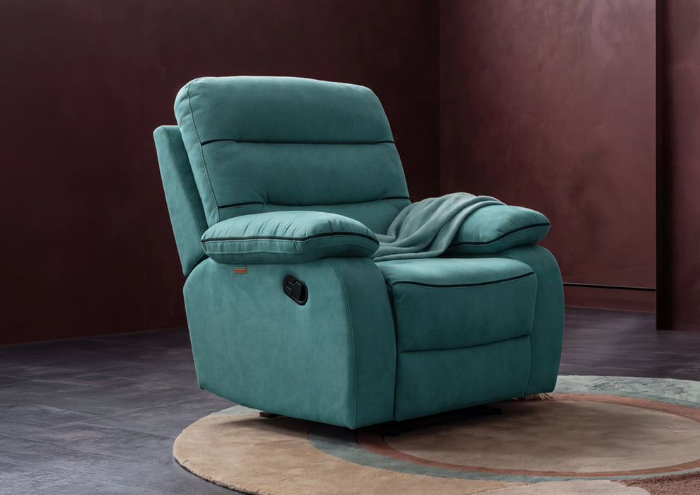 Duroflex Avalon Grande - Recliner Chair| 3 Recline Modes with 3-Zone Back Support| Premium Suede Fabric| Plush Seating with Foam & Spring Support| 3 Year Warranty - Teal