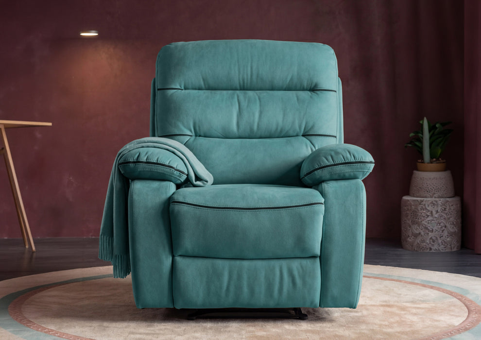 Duroflex Avalon Grande - Recliner Chair| 3 Recline Modes with 3-Zone Back Support| Premium Suede Fabric| Plush Seating with Foam & Spring Support| 3 Year Warranty - Teal