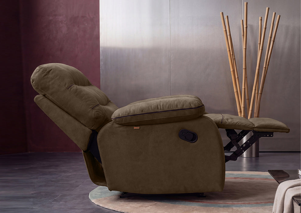 Duroflex Avalon Grande - Recliner Chair| 3 Recline Modes with 3-Zone Back Support| Premium Suede Fabric| Plush Seating with Foam & Spring Support| 3 Year Warranty - Brown