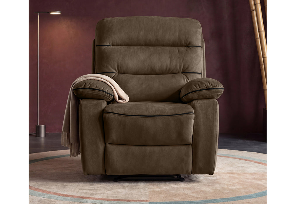Duroflex Avalon Grande - Recliner Chair| 3 Recline Modes with 3-Zone Back Support| Premium Suede Fabric| Plush Seating with Foam & Spring Support| 3 Year Warranty - Brown