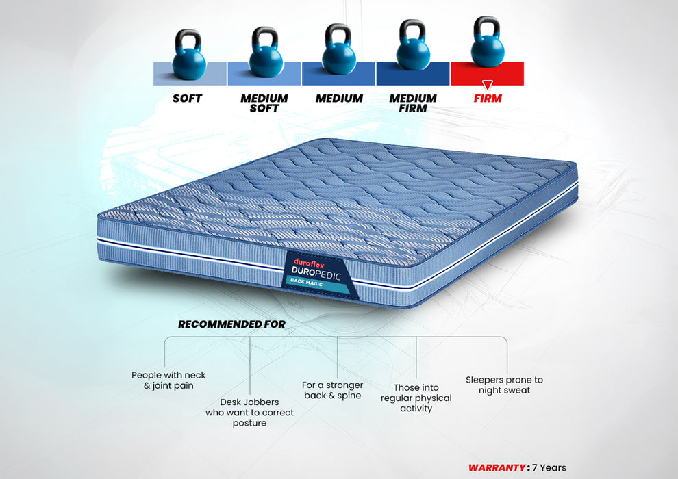 Duroflex Back Magic Pro - Doctor Recommended |5 Zone Dual Density Orthopedic Support layer | 6 Inch Queen Size High Density Bonded Foam Mattress