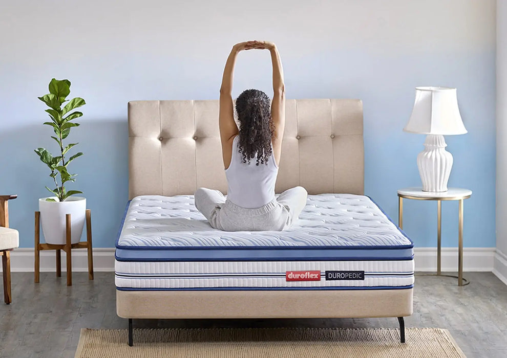 Duroflex Balance Plus -Doctor Recommended  | 5 Zone Dual Density Orthopedic Support layer |8 Inch Single Size, Euro Top Memory Foam Mattress