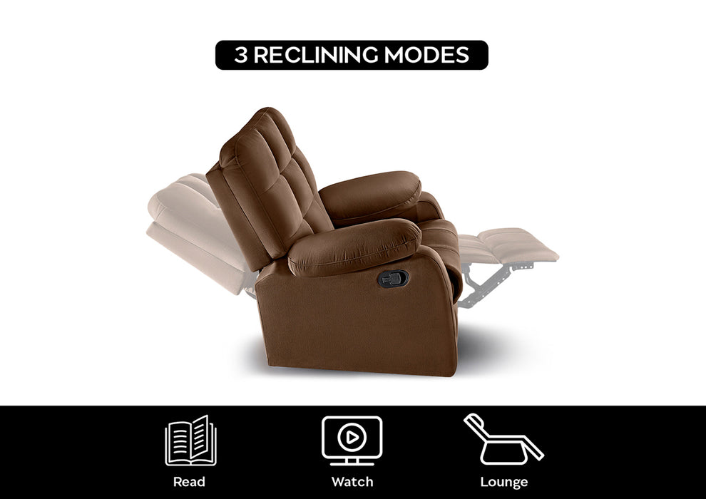Sleepyhead RX5 - Single Seater Fabric Manual Recliner with Durable Spring Support | Cocoa Brown
