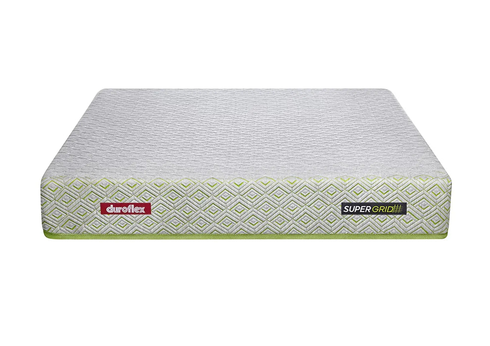 Duroflex SuperGrid- Body adaptive roll pack grid mattress| King Size Medium Soft |Knitted Fabric with Anti-Microbial Treatment | Grey