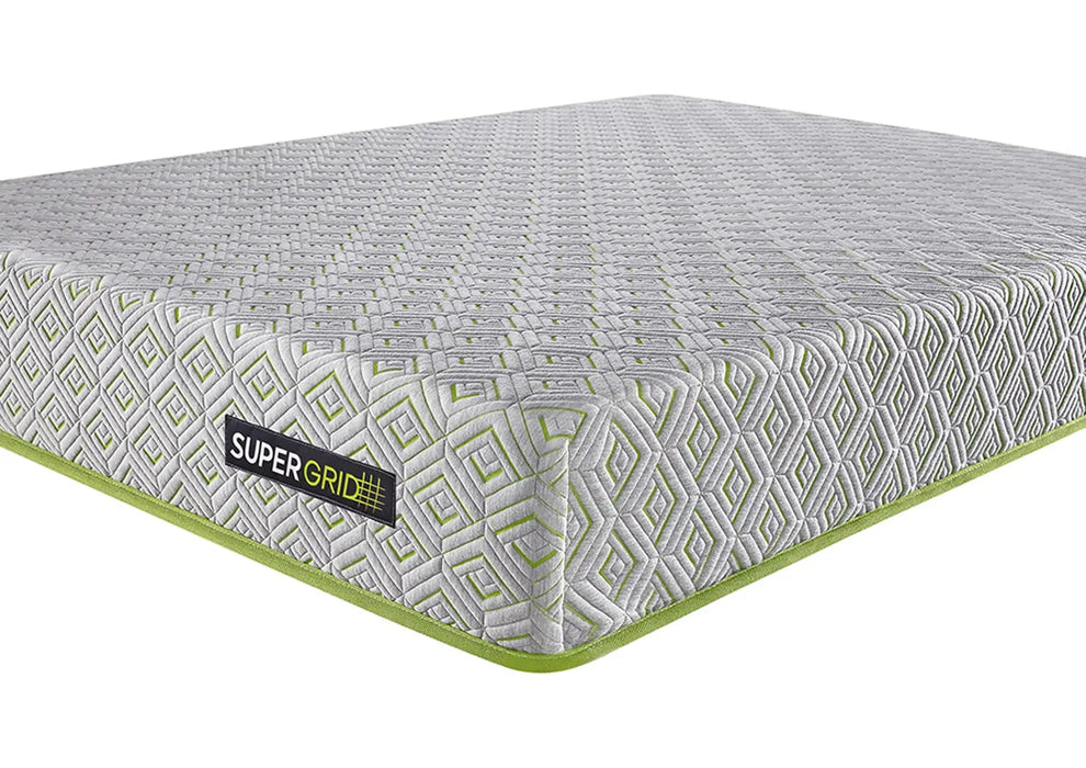 Duroflex SuperGrid- Body adaptive roll pack grid mattress| King Size Medium Soft |Knitted Fabric with Anti-Microbial Treatment | Grey