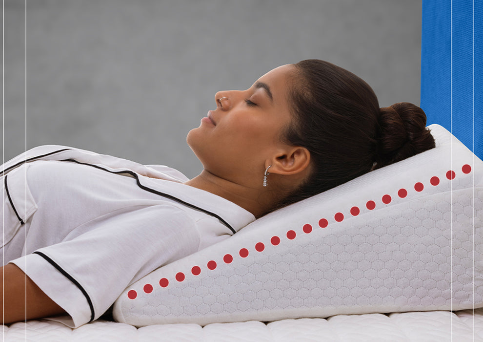 Duroflex Core Align Wedge Orthopedic Pillow | (18 x 7 Inch, White)