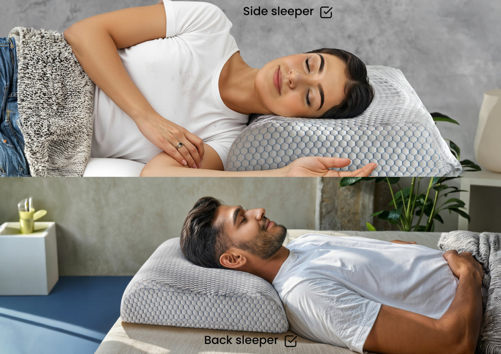 Duroflex Dual Support Orthopedic Memory Foam Pillow | (23 x 14 Inch, White)