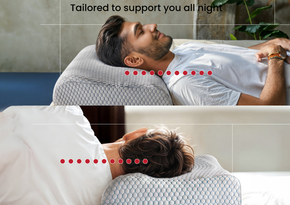 Duroflex Dual Support Orthopedic Memory Foam Pillow | (23 x 14 Inch, White)