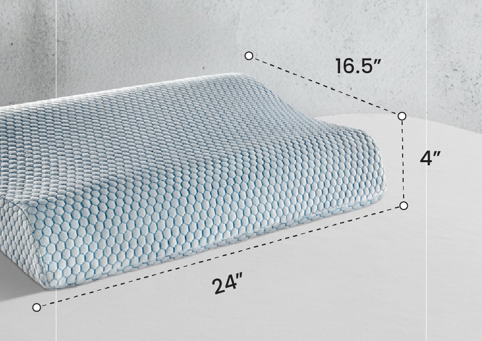Duroflex Spine Contour Orthopedic Memory Foam Pillow, Dual Height, Cooling Neck Pillow | (24 x 16.5 Inch, White)