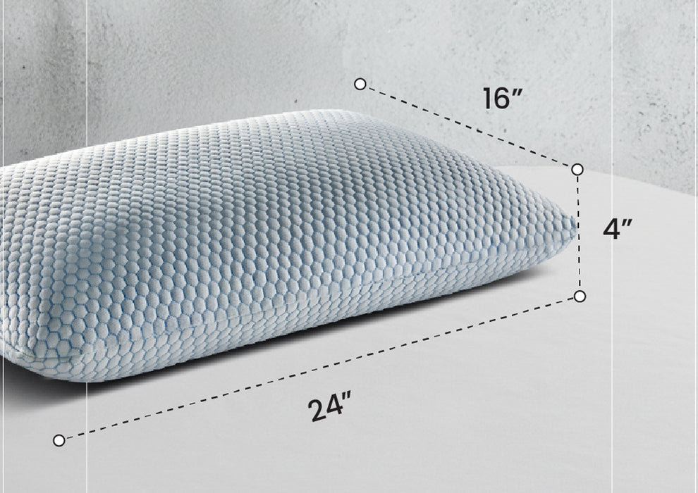 Duroflex Core Balance Orthopedic Memory Foam Pillow, 4 Inch Height | (24 x 16 Inch, White)
