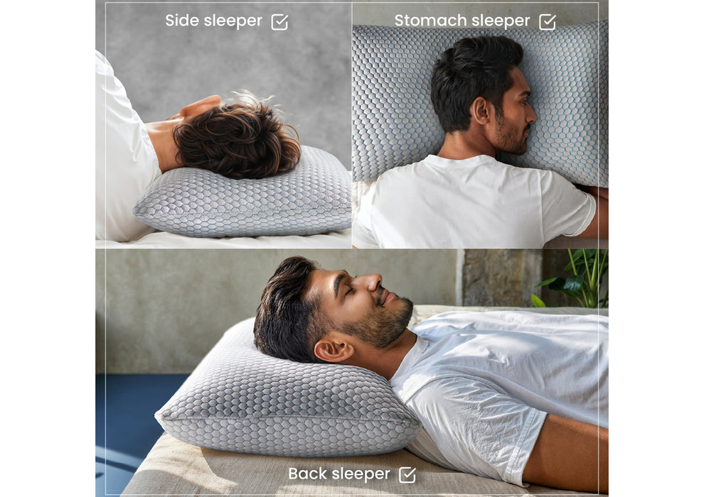 Duroflex Core Balance Orthopedic Memory Foam Pillow, 4 Inch Height | (24 x 16 Inch, White)