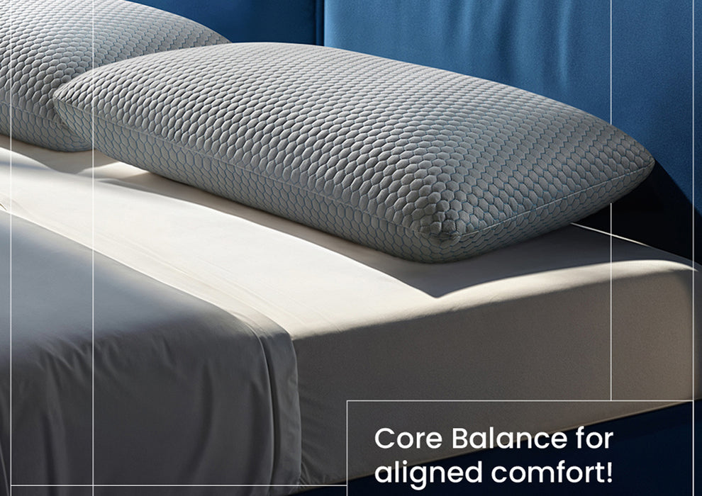 Duroflex Core Balance Orthopedic Memory Foam Pillow, 4 Inch Height | (24 x 16 Inch, White)