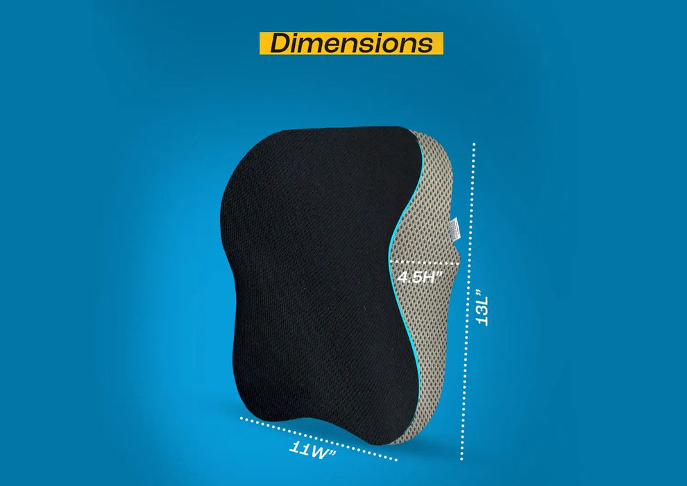 Sleepsia Memory Foam Car Neck Pillow - Ultrasoft Long Drives Travel Car Seat Headrest Cushion (Black/Grey)