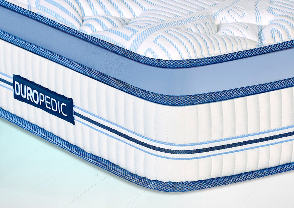 Duroflex Posture Perfect - Doctor Recommended |5 Zone Dual Density Orthopedic Support layer |Heat Away Technology | 8 Inch King Size| 3 Zone Pocket Spring Mattress with Euro Top