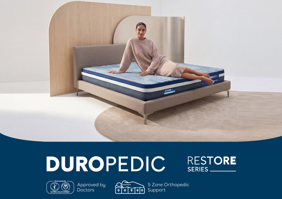 Duroflex Posture Perfect - Doctor Recommended |5 Zone Dual Density Orthopedic Support layer |Heat Away Technology | 8 Inch King Size| 3 Zone Pocket Spring Mattress with Euro Top