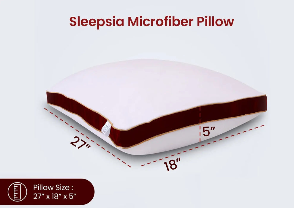Sleepsia High Quality Microfiber Ultrasoft Cotton Pillow, Bed Sleeping Pillow, White Washable Pillow (Red, Pack of 4)
