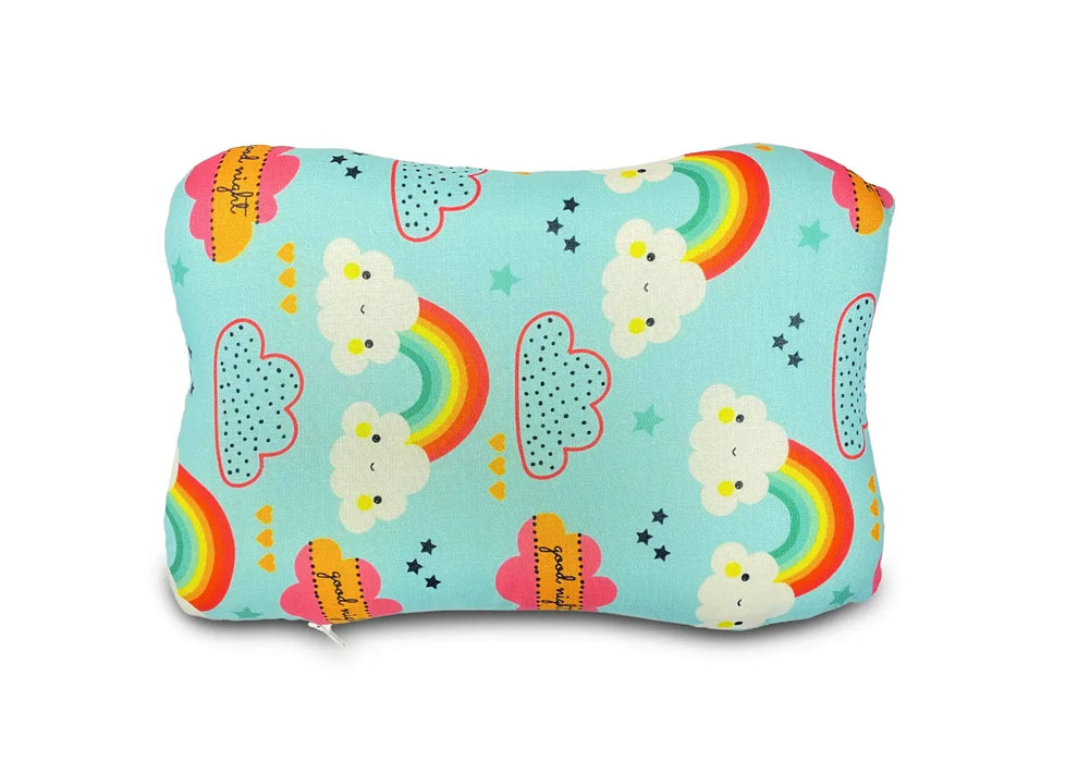 Sleepsia Memory Foam Head Shaping Pillow, Butterfly Shape Pillow, Toddler Pillow for Girls & Boys with Rainbow Print