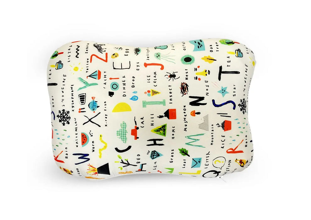 Sleepsia Memory Foam Head Shaping Pillow, Butterfly Shape Pillow, Toddler Pillow with Alphabetic Print