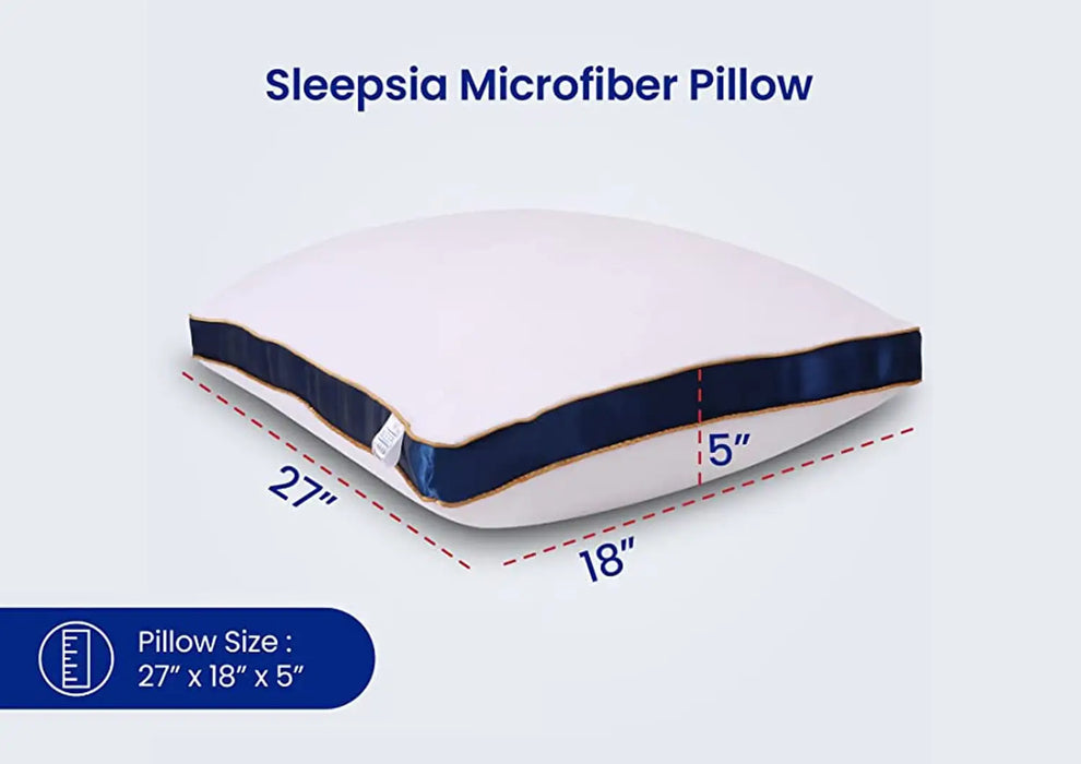 Sleepsia Premium Microfiber Pillow, Pillow for sleeping, Super Soft Pillow, Cloud Pillow  (Blue Pack of 1)