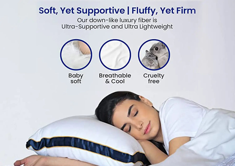 Sleepsia Premium Microfiber Pillow, Pillow for sleeping, Super Soft Pillow, Cloud Pillow  (Blue Pack of 2)