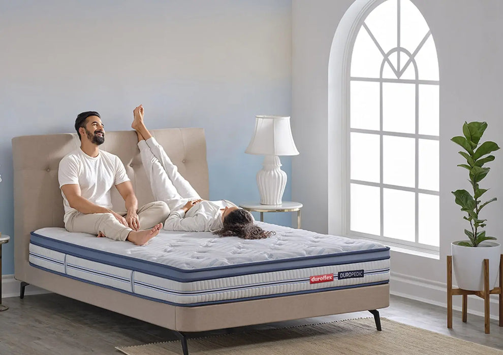 Duroflex Strength Plus - Doctor Recommended | 5 Zone Dual Density Orthopedic Support layer |High Density Coir |8 Inch Double Size Memory Foam Euro-top Mattress