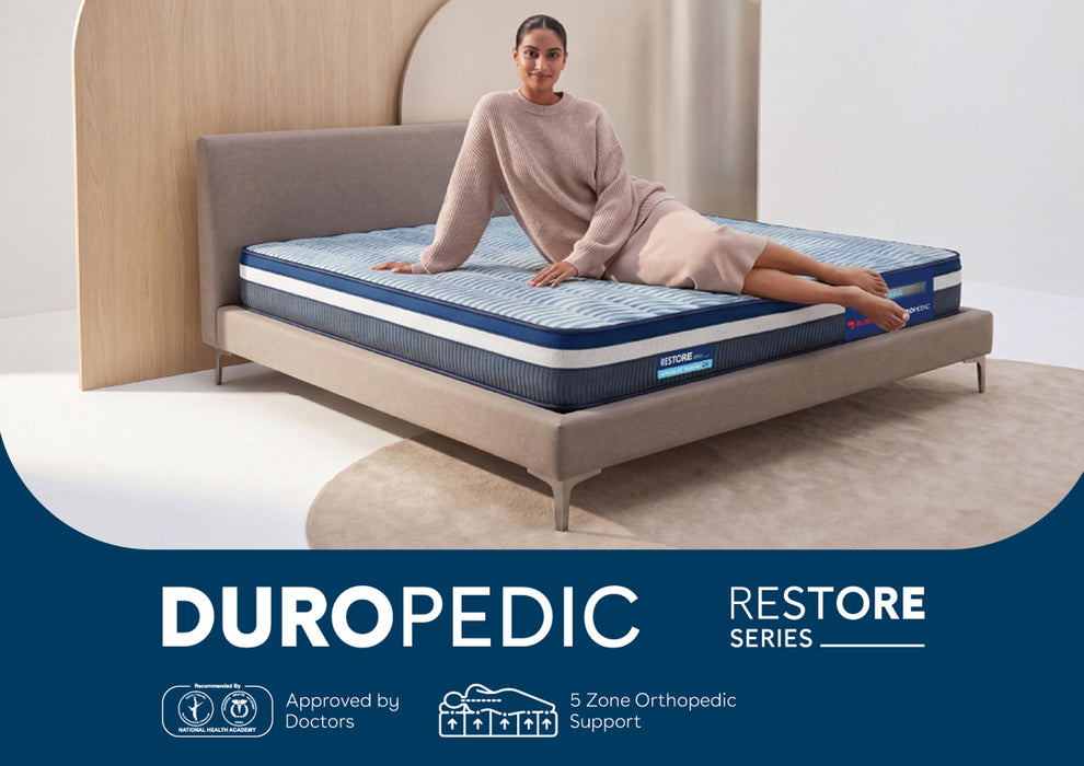 Duroflex Up Right - Duropedic with Doctor Recommended |5 Zone Dual Density Orthopedic Support layer |5 Inch Single Size PU Bonded Foam Mattress