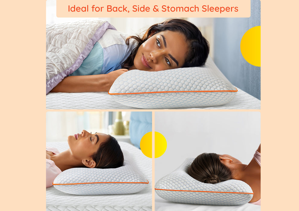 Sleepyhead Yawn 360 Soft Sense Cooling Gel Memory Foam Pillow ( 24 x 16 Inch | White )