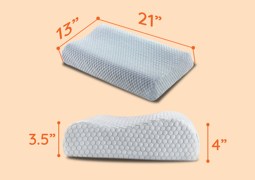 Sleepyhead Yawn Neck Contour Ortho Cervical Memory Foam Pillow ( 21 x 13 Inch | White )
