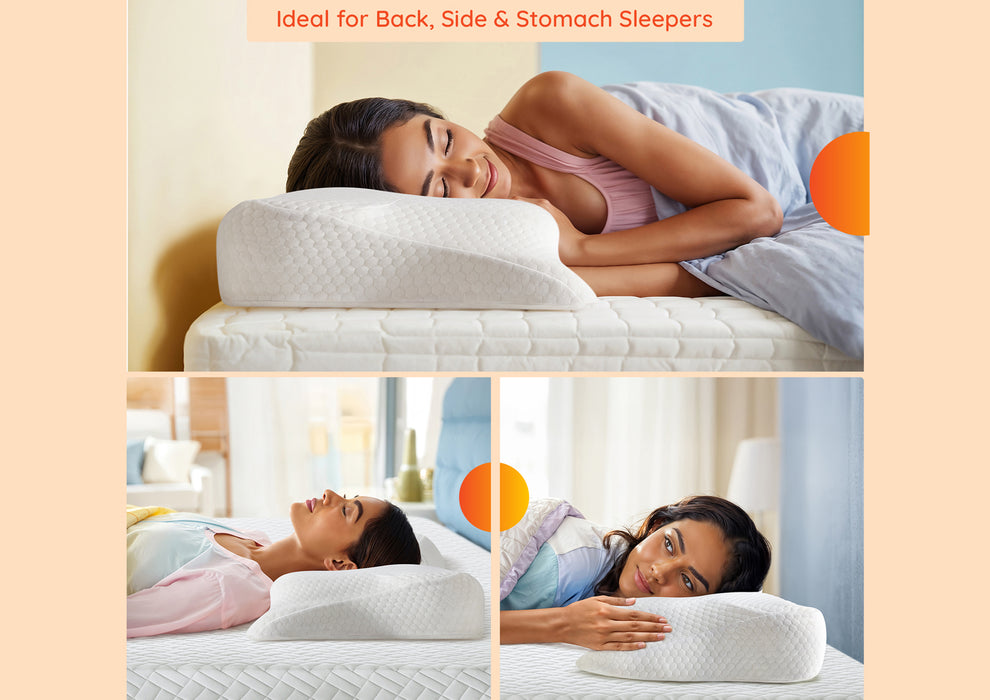 Sleepyhead Yawn Winged 3D Support Butterfly Memory Foam Pillow ( 26 x 15 Inch | White )