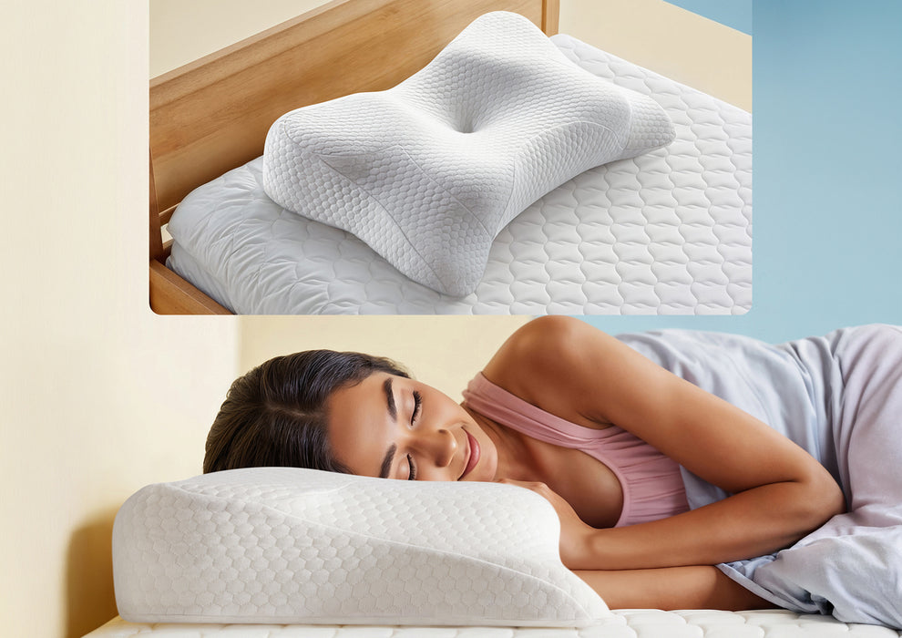 Sleepyhead Yawn Winged 3D Support Butterfly Memory Foam Pillow ( 26 x 15 Inch | White )
