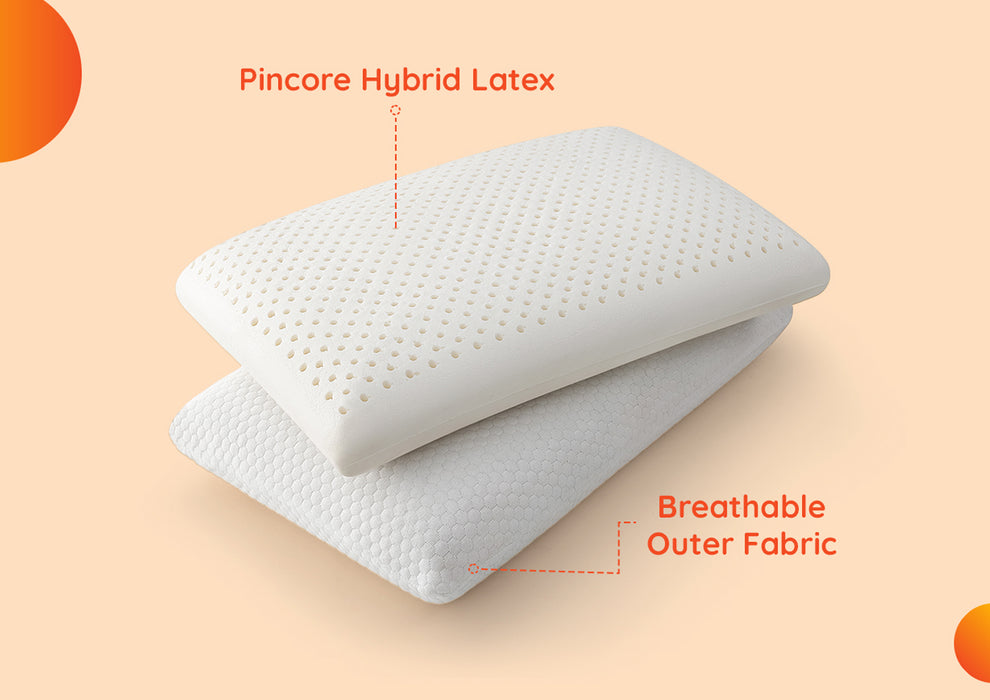 Sleepyhead Yawn Laxe Medium Pillow ( 21.5x13.5 Inch | White )