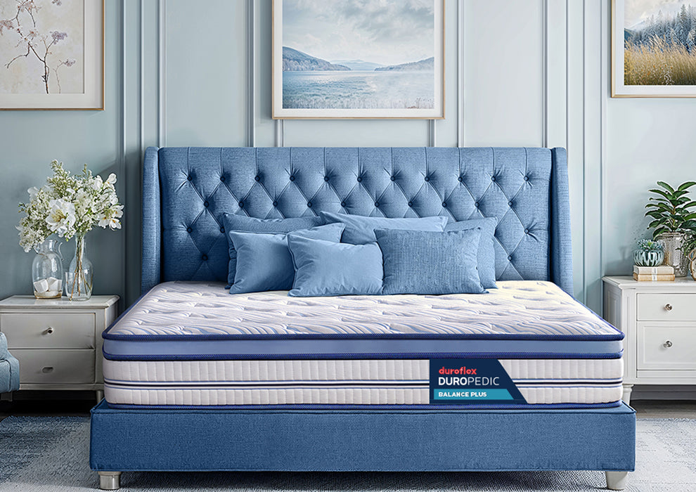 Duroflex Balance Plus -Doctor Recommended  | 5 Zone Dual Density Orthopedic Support layer |8 Inch Single Size, Euro Top Memory Foam Mattress