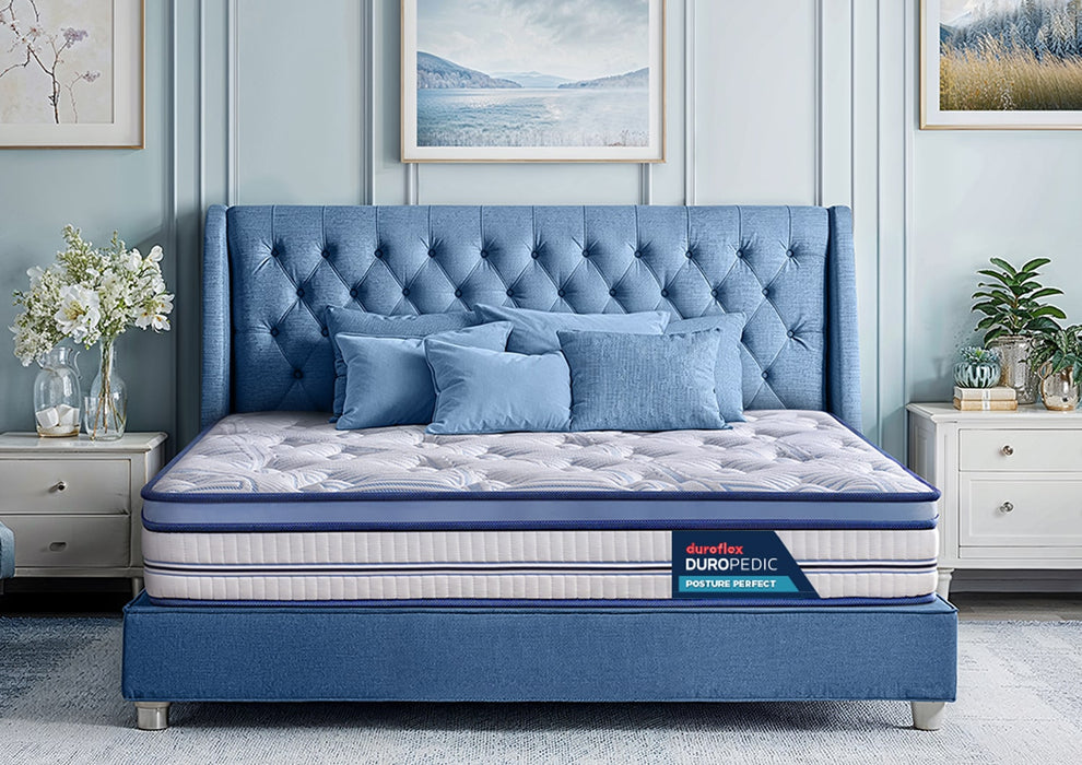 Duroflex Posture Perfect - Doctor Recommended |5 Zone Dual Density Orthopedic Support layer |Heat Away Technology | 8 Inch Queen Size| 3 Zone Pocket Spring Mattress with Euro Top