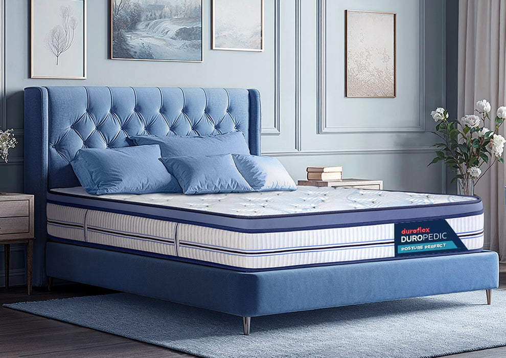 Duroflex Posture Perfect - Doctor Recommended |5 Zone Dual Density Orthopedic Support layer |Heat Away Technology | 8 Inch Queen Size| 3 Zone Pocket Spring Mattress with Euro Top