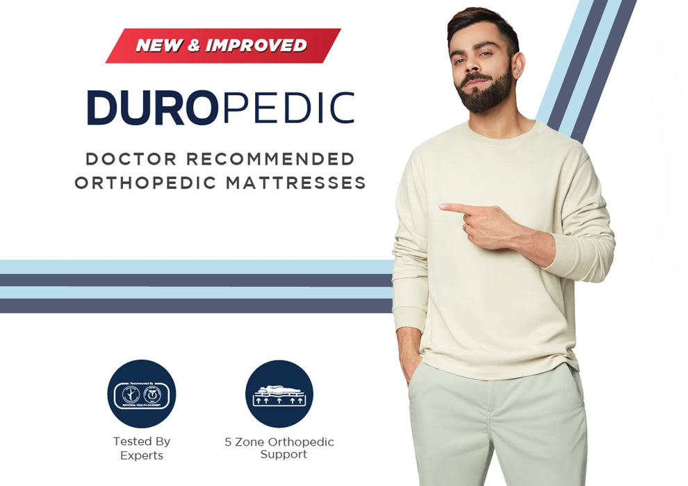 Duroflex Posture Perfect - Doctor Recommended |5 Zone Dual Density Orthopedic Support layer |Heat Away Technology | 8 Inch Queen Size| 3 Zone Pocket Spring Mattress with Euro Top