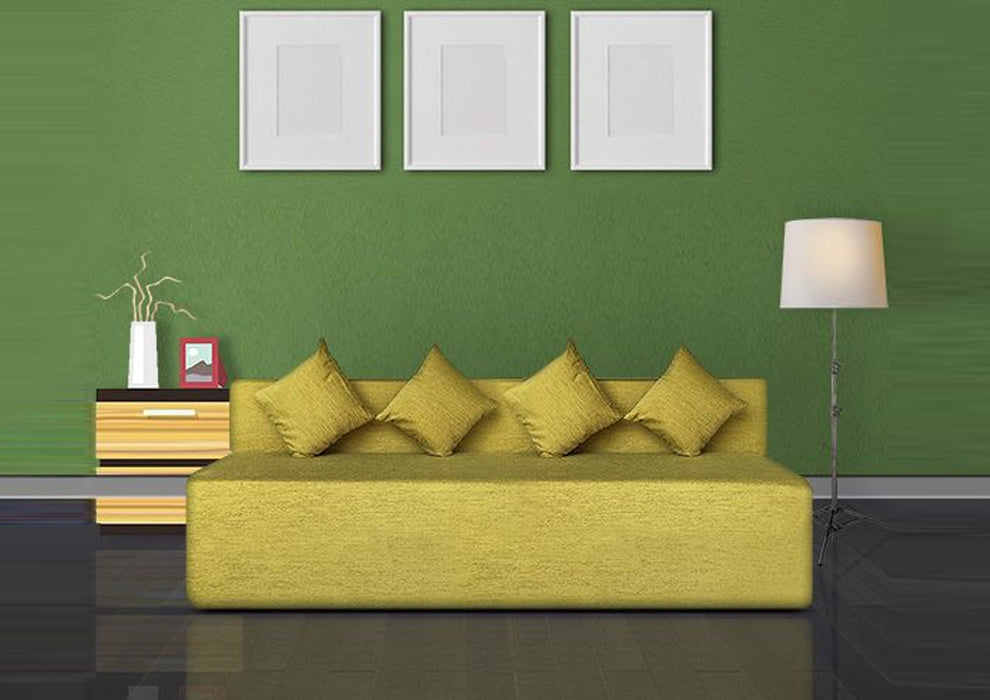 FRESH UP - Four Seater Molphino - Green Sofa Cum Bed - Without Arm