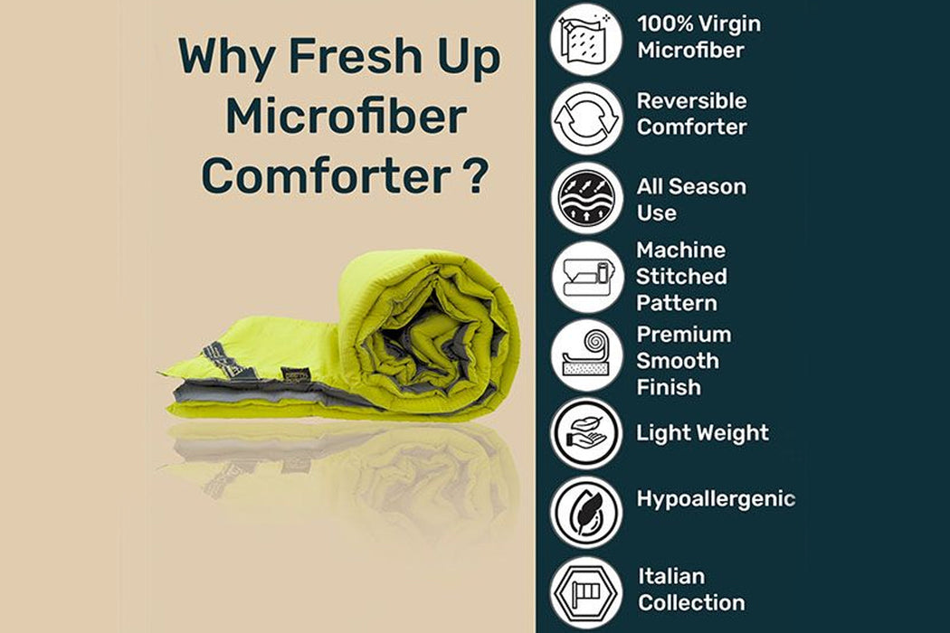 FRESHUP - Reversible Grey-Green Microfiber Comforter