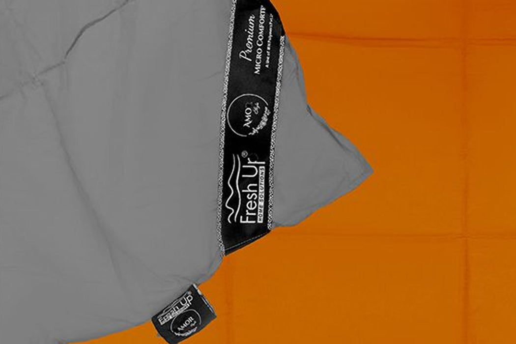 FRESHUP - Reversible Grey-Orange Microfiber Comforter